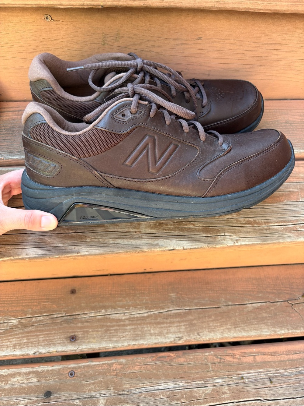 New Balance 928v3 walking shoes brown leather Mens size 12B (narrow)